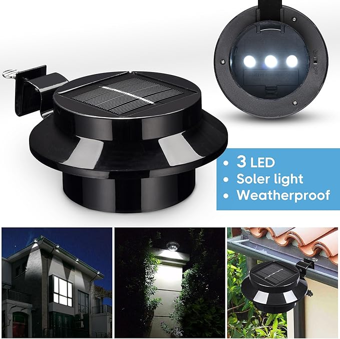 Yescom LED Solar Gutter Light Waterproof Outdoor Garden Fence Wall Lights 10 Packs | Lumora