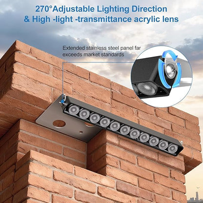 ZZXX All-in-One Retaining Wall Lights with Transformer, 2700K Hardscape Lighting, Low Voltage Landscape Lighting, IP68 Waterproof Outdoor Step Lights Fence Decor for Patio Stairs, 3W Lights 8-Pack