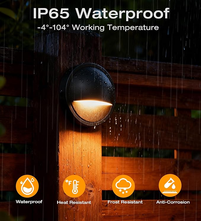 CLOUDY BAY [6 Pack] 3CCT Low Voltage LED Deck Lights Outdoor,2700K/3500K/5000K Selectable,Landscape Step Stair | Lumora