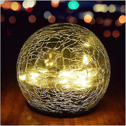 Super Bright Solar Lights, Garden Solar Lights, Cracked Glass Ball Waterproof Warm White Led, Garden Solar Lights Decorative for Lawn Patio Yard Pathway Christmas Garden Decor ( Color : Warm Light , S