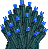 Novelty Lights 25ft 50 LED Blue Christmas Lights Outdoor/Indoor, 6" Spacing, Green Wire String Lights for Festive | Lumora