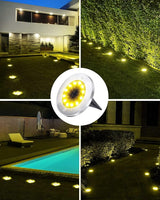 Biling Solar Ground Lights Outdoor 8 Packs, Flat Bright 12 LEDs Solar Lights Outdoor Waterproof for Yard Walkway | Lumora