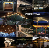 PERFECTDAY Solar String Lights, Shatterproof LED Solar String Light Outdoor G40 Umbrella Lights with 25 Bulbs - 27 | Lumora