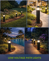 8 Pack Aluminum Low Voltage Landscape Pathway Lights Wired, Outdoor Modern 12V LED Bollard Lights for Driveway | Lumora