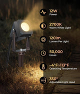 Outdoor Landscape Lighting, 4 Pack Outdoor Spotlights, LED Landscape Lights for House Yard Garden Lawn Tree Fence | Lumora