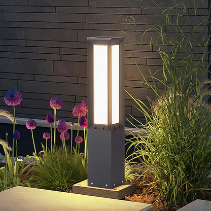 Solar Pathway Lights Outdoor, 32" Landscape Path Lights, Modern Commercial Bollard Light, IP65 Waterproof Solar Powered Driveway Light, 3000K LED Walkway Lighting for Lawn Garden Patio Yard