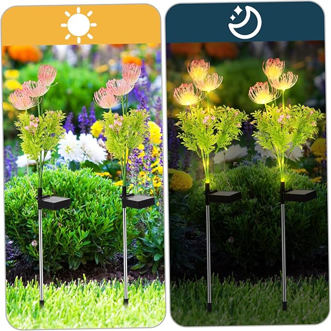 4Pcs Solar Garden Lights Outdoor Solar Powered Lights Sturdy Decor for Garden Pathway Automatic Charging Day Night Brightness