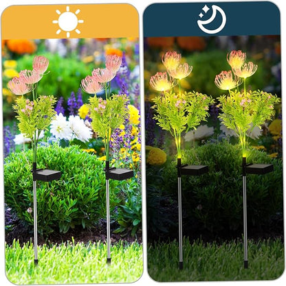 4Pcs Solar Garden Lights Outdoor Solar Powered Lights Sturdy Decor for Garden Pathway Automatic Charging Day Night Brightness