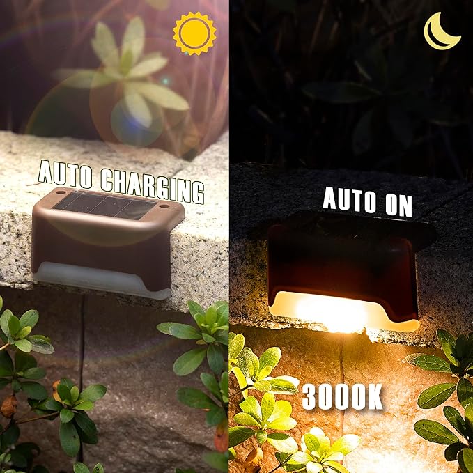 Solar Step Lights 20 Pack, Solar Powered Deck Lights of Waterproof LED for Stairs, Fence, Yard, Patio, and Pathway (Warm White)