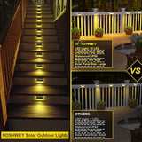 ROSHWEY Deck Lights, 10 Pack 30 LED Deck Lights Solar Powered Outdoor Waterproof, Patio Step Lighting Outdoor | Lumora