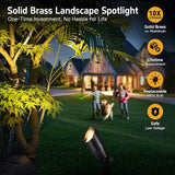 Gardenreet Solid Brass Spot Lights - Black Low Voltage Landscape Spotlight Outdoor, 12V LED Uplights Wired | Lumora
