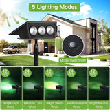 OUTON Solar Spot Lights Outdoor, 5 Lighting Modes IP65 Waterproof Solar Powered Garden Light, Dusk-to-Dawn Auto | Lumora