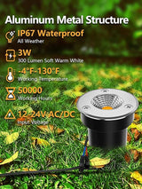 ZUCKEO Low Voltage Landscape Lights Well Lights Landscape LED in Ground Light IP67 Waterproof Outdoor Landscape | Lumora