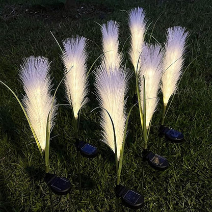 2 Pack Solar Outdoor Lights, Reed Solar Swaying Lights, Sway by Wind, Garden Lights, Landscape Lighting, Decorative Lights for Yard, Pathways, Outdoor Lamp, Security Lights Outdoor