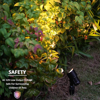 Malibu LED Low Voltage Landscape Spotlight 9W Cast Metal Oil Rubbed Bronze Finish Floodlight 300 Lumen 2700K Warm White with Connector and Spike Stake for Outdoor Use 8406-2620-01