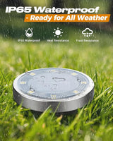 btfarm 16 Pack Solar Lights Outdoor, 8 LED Solar Ground Lights IP65 Waterproof Flat Solar Disc Light, Pathway | Lumora