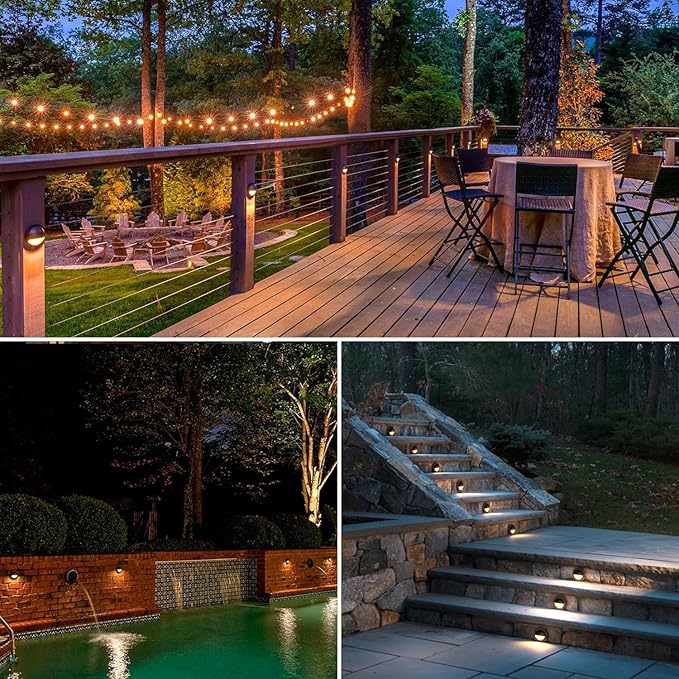 Lumina Lighting® 2W Landscape Deck Lights (2 Pack) | Low Voltage Landscape Deck Lights Waterproof - Outdoor Patio | Lumora