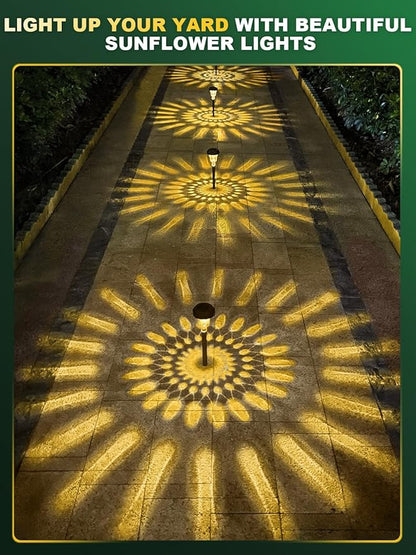 ROOR Ultra Bright Solar Lights 4 Pack, Outdoor Solar Pathway & Garden Lights, Warm White, IP67 Waterproof