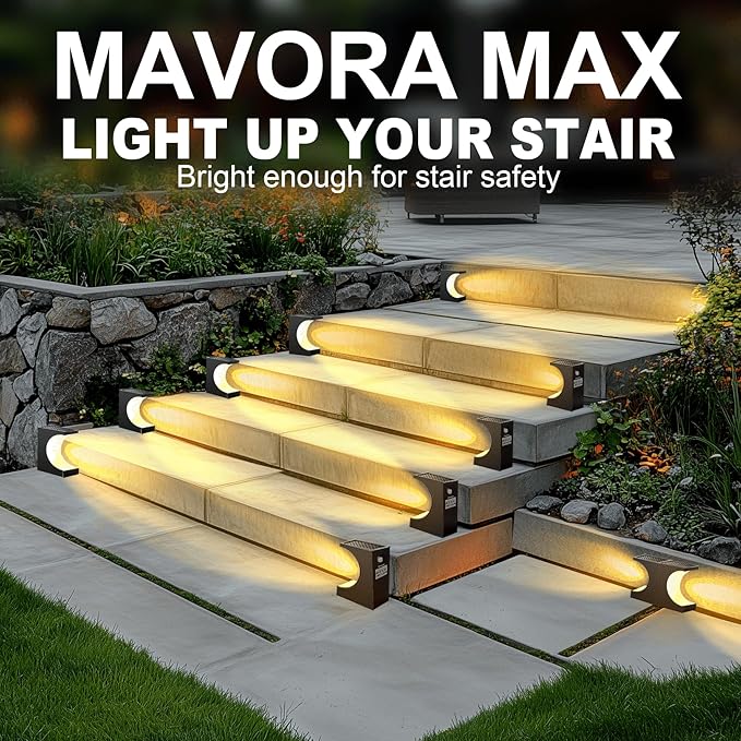 Crescent-Shaped Solar Step Lights for Outside Waterproof IP67,Long-Lasting LED Stair Light - Outdoor Path Light | Lumora