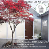 LIT-PaTH Outdoor LED Wall Lantern, White Large Exterior Wall Light Fixture, 5000K Daylight White, 11W 1000 Lumen | Lumora