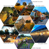 100FT Outdoor String Lights with Remote Control Patio Lights Waterproof Commercial Grade, 30+2 Replaceable Dimmable | Lumora