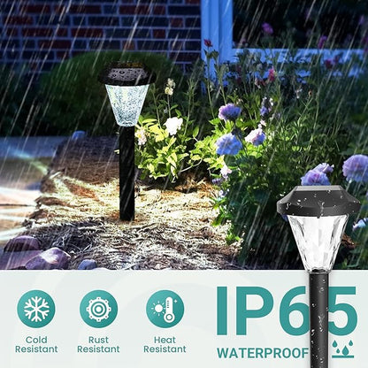 GIGALUMI Solar Outdoor Lights - LED Waterproof, Maintains 10 Hours of Lighting for Gardens, Paths, Yards, Patios, Driveways