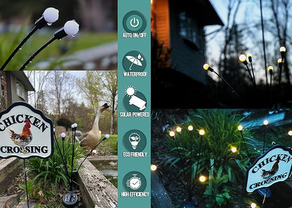 SunWaves 2Pack-Solar Light Decorations-Garden Farm Lights-Front Back Porch Decorations Outdoor-Garden Decor Gifts-Garden Path-Firefly Farm Lights- Firefly Solar Lights Outdoor Waterproof-