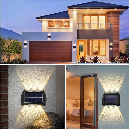 QUQUQ Solar Pathway Lights 4 Pack Solar Wall Lights Outdoor Fence Garden for Decoration Yard Patio Decor