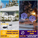 2 Pcs Solar Christmas Snowflake Garden Stake Lights Waterproof Xmas Snowflake Solar Landscape Path Lights for | Lumora