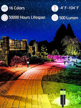 5W RGBW Low Voltage Landscape Pathway Lights with Connectors 12V Outdoor Color Changing Landscape Lighting LED | Lumora