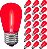 Novelty Lights Outdoor String Light Replacement Bulbs, 25 Pack S14 LED Edison Shatterproof Plastic, E26 Base | Lumora