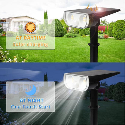 Solar Lights Outdoor Waterproof, 16 LEDs Solar Garden Pathway Lights, 3 Lighting Modes Solar Powered Landscape Lights Wall Lights