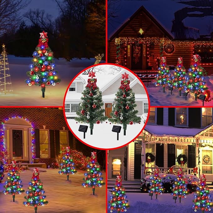 Brightever Solar Christmas Tree Lights Outdoor Waterproof, 68LED Christmas Outside Decor Solar Powered with 8 | Lumora