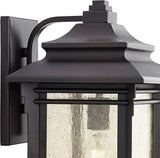 Franklin Iron Works Hickory Point Farmhouse Rustic Mission Outdoor Wall Light Fixture Bronze Lantern 16" Frosted | Lumora