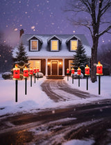 Set of 5 Christmas Candle Pathway Lights, Classic Red Outdoor Christmas Decorations for Yard, Weatherproof C7 LED | Lumora