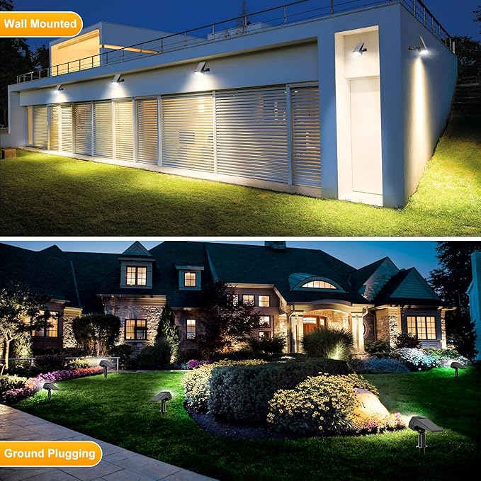 Fabrito 72 LEDs Solar Spot Lights Outdoor Waterproof, 3 Modes Landscape Spotlights, Dusk to Dawn Solar Powered | Lumora