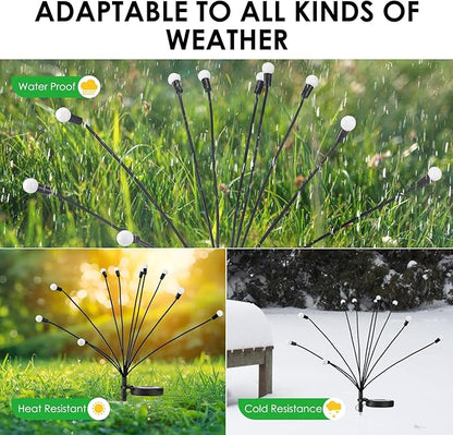 Lychee Solar Garden Lights, Solar Outdoor Firefly Lights, 10LED, 2 Pack, 10T-2P