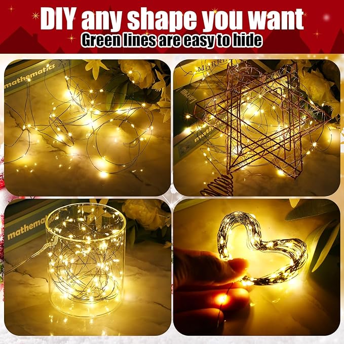 12 Pcs Solar String Lights Solar Mini Teeny Tiny Fairy Firefly Twinkle Light Waterproof 16ft 50 LEDs Garden String | Lumora