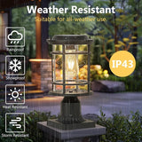 Emliviar 13 Inch Outdoor Solar Post Light, Dusk to Dawn Post Lighting Fixture with Remote Control, Removable Pier | Lumora