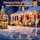 12 Pack Outdoor Solar Christmas Decorations, 180 Bright LED Solar Candy Cane Christmas Lights 8 Lighting Modes | Lumora