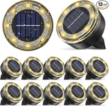 Mini Solar Ground Lights, 12 Pack Solar Lights Outdoor Waterproof, Upgraded LED Flat Landscape Lighting for Outside | Lumora