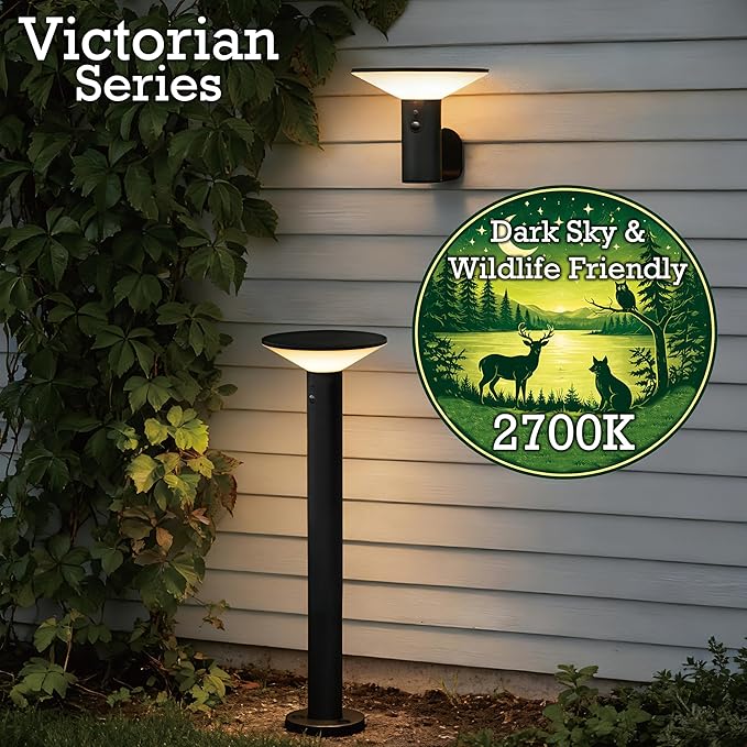 23.5" Solar Pathway Lights - Walkway Solar Lights for Outside - PIR Sensor & Three Lighting Modes - Rechargeable Battery Lasts Up to 35 Hours - 2700K - IP44 Weather Resistant - 2 Pack