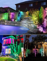 SUNVIE 12W Christmas Low Voltage Landscape Lighting RGB Color Changing LED Landscape Lights Remote Control | Lumora