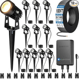 SUNVIE All-in-One LED Low Voltage Landscape Lighting Kit, 12-Pack Landscape Lights - Outdoor Security Flood Light | Lumora
