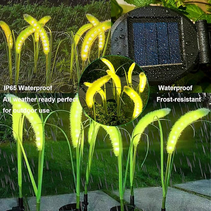 Solar Garden Lights Outdoor, Waterproof Decorative Solar Lights Outdoor 2 Pack LED Reed Flower Garden Decor Yard Patio Lawn Pathway Fence Terrace, Gifts for Mother's Day Mom