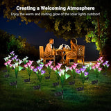 WdtPro Solar Lights Outdoor Garden Decorative 6 Pack, Waterproof Solar Garden Lights with 24 Lily Flowers, Color | Lumora