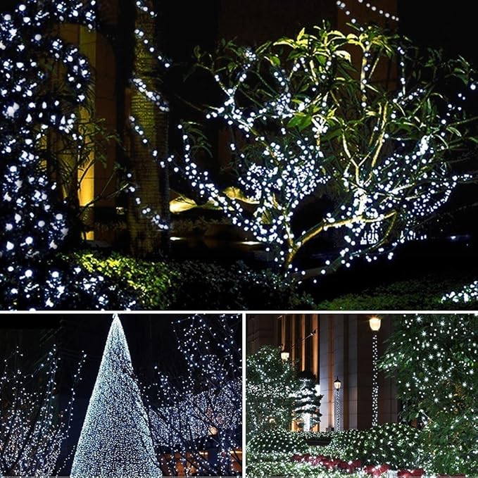 FULLBELL Christmas Lights, Fairy Lights Outdoor 66Ft 200 LED with Memory Modes Controller, Plug in Easter Decor Lights for Bedroom Party Wedding Garden Christmas Tree Indoor Outdoor Decorations