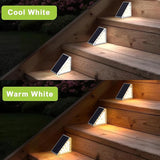 DAMINY Solar Step Light for Outside,2CCT(Warm & Cool),2 Lighting Modes, Stair Light Outdoor Waterproof IP65,Solar | Lumora