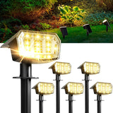 GIGALUMI Solar Spot Lights Outdoor Waterproof 6 Pack Warm White IP65, 63 LED 3 Lighting Modes Spotlights for Garage | Lumora