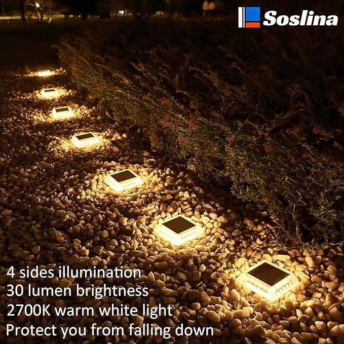 Solar Deck Lights Solar Powered, Solar Stair Lights Outdoor Waterproof, Solar Step Lights for Outdoor Garden Patio | Lumora